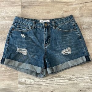 Velvet Heart| Denim Distressed Roll Up Shorts| Size 26